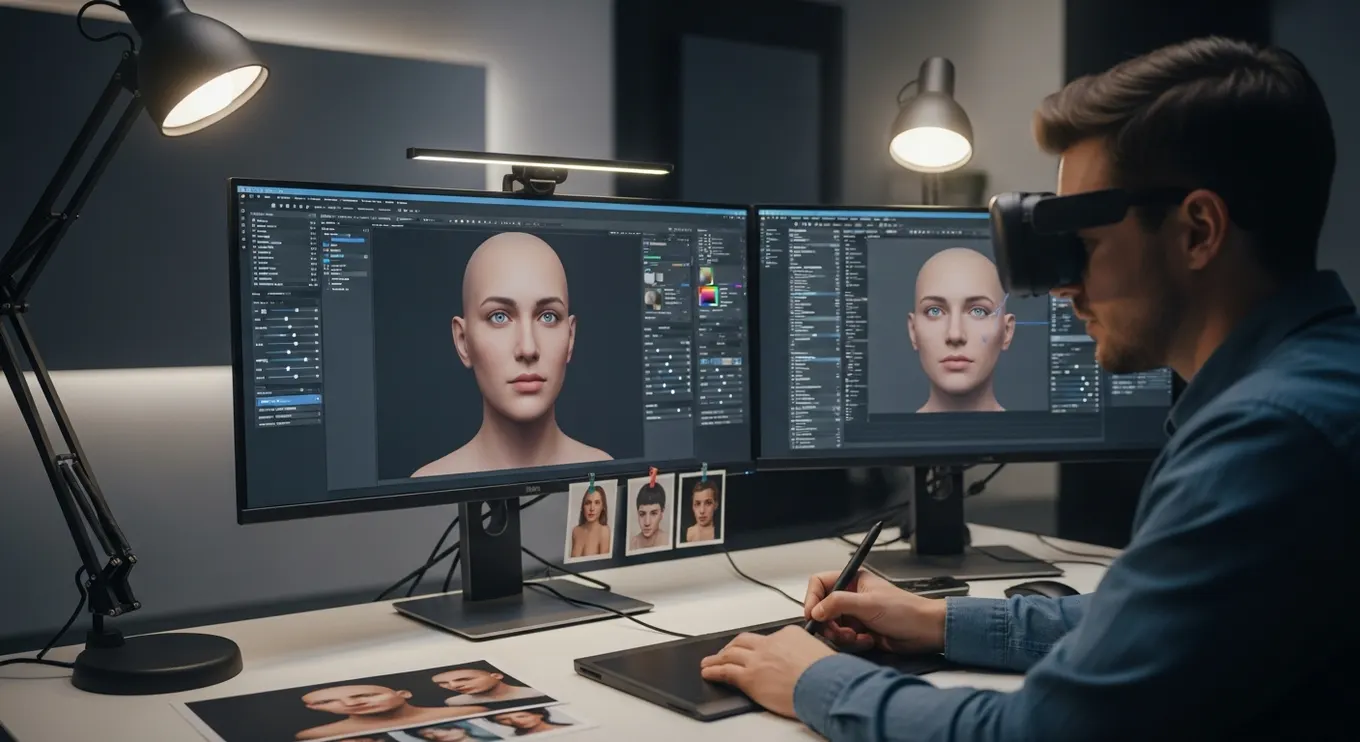 XR developer preparing a realistic digital human for guided product visualization